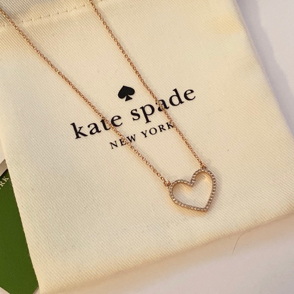 Kate Spade pave heart necklace - Picture 3 of 6